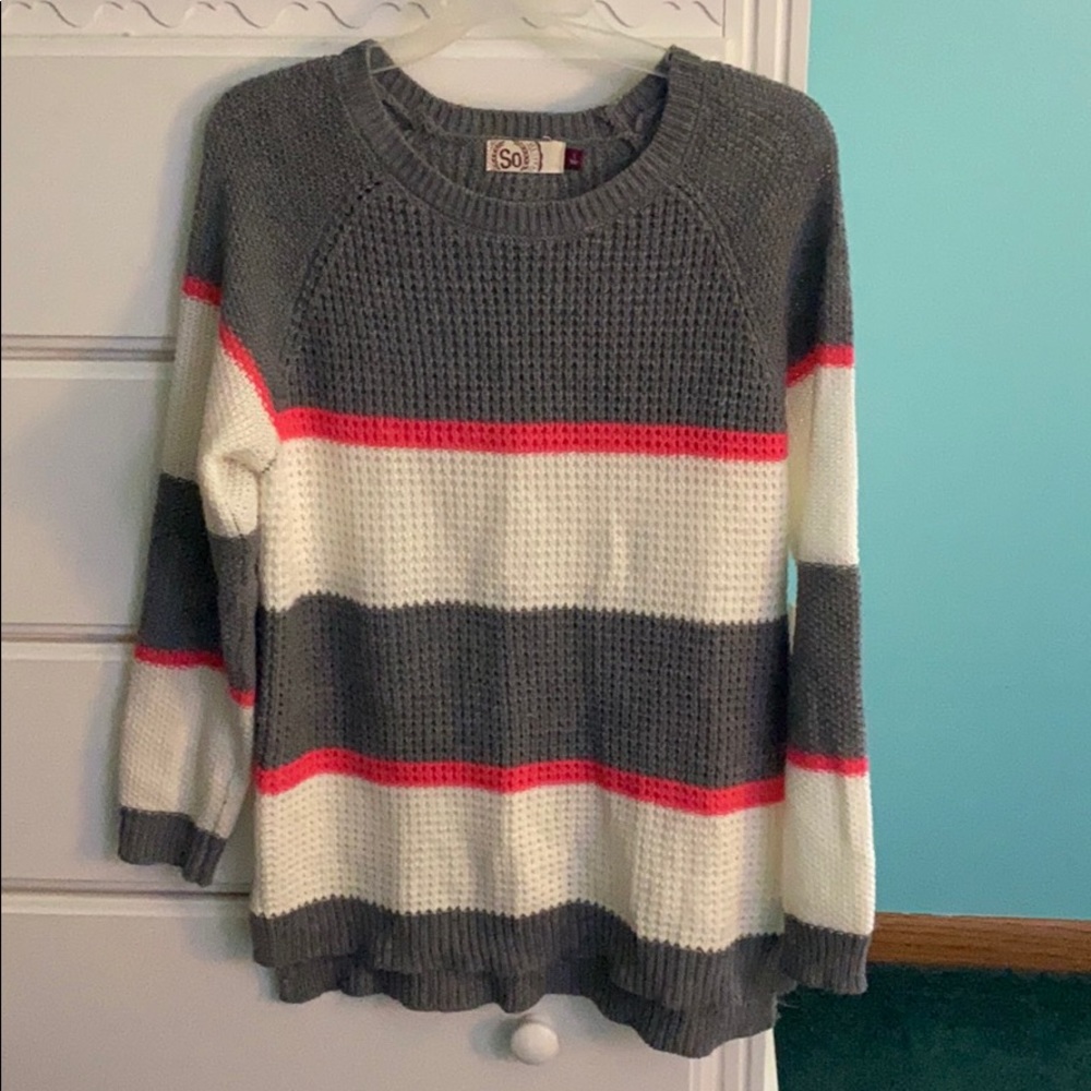 slightly oversized striped sweater